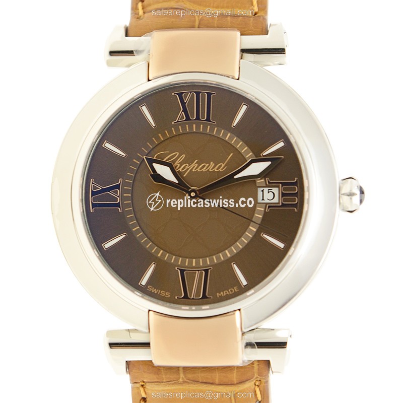 Chopard Imperiale Quartz Steel - Brown Dial - Alligator Brown Strap - Buckle Clasp - Luxury Replica IMPERIALE Watch